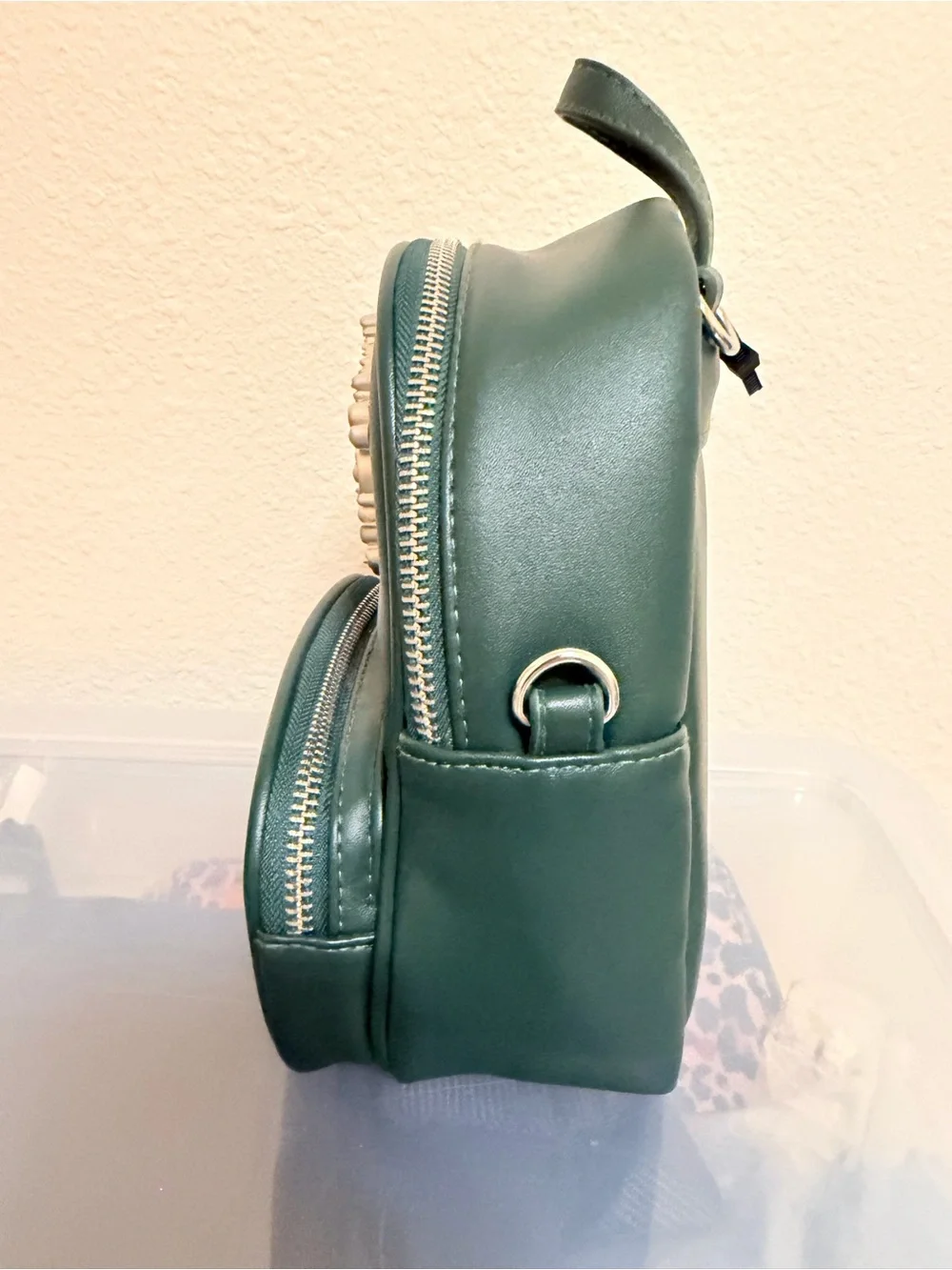 Harry Potter Slytherin mini backpack, faux leather, forest green, NEW